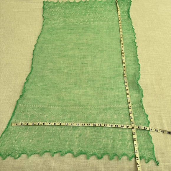 •Vintage Macy Assocation Wool Knit Green Scarf 24”x43”Made in England NWOT - Picture 7 of 10
